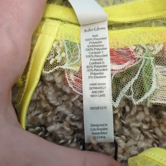 For Love And Lemons Mirabelle yellow floral cherry garter belt - Picture 9 of 10